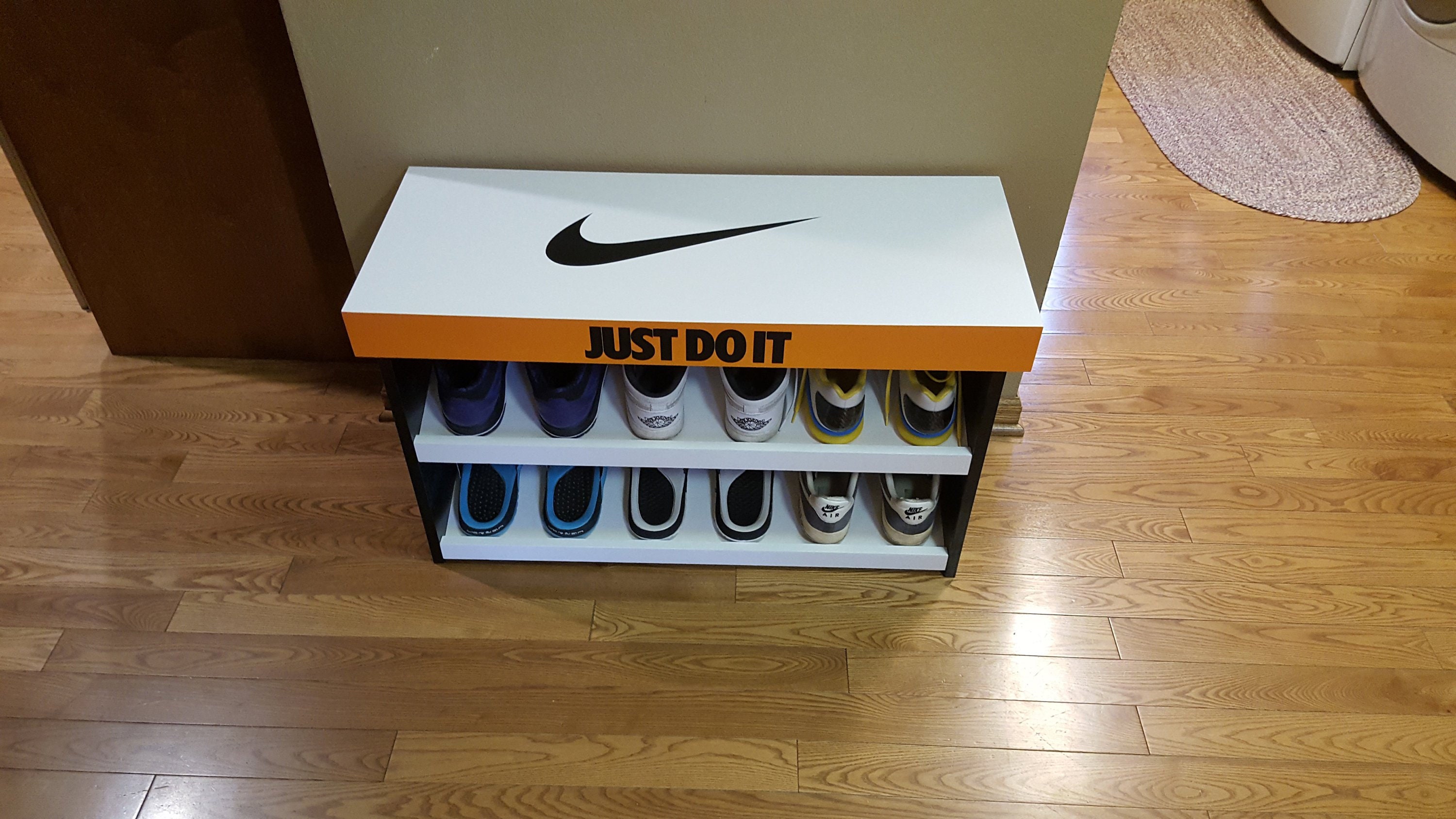Nike Shoe Bench Shoe Box FULLY ASSEMBLED Shoe Storage | Etsy
