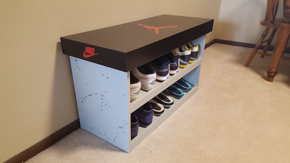 Nike Shoe Bench Shoe Box FULLY ASSEMBLED Shoe Storage | Etsy