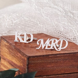 Abotoaduras personalizadas para presente de noivo, presente de aniversário para namorado, abotoaduras iniciais, presentes de casamento para padrinhos, abotoaduras com nome personalizado