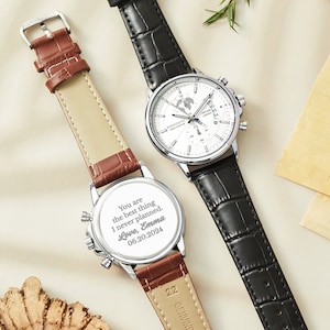 Gift For Groom From Bride, Custom Watch for Groom, Engraved Mens Watch, Wedding Day Gift, Boyfriend Anniversary Gift, Custom Watch For Men