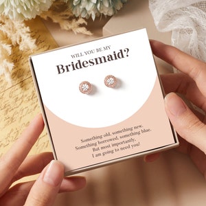 Voorstel oorbellen cadeau voor bruidsmeisje, Will You Be My Bruidsmeisje cadeau, bruidsmeisje voorstel geschenken, bruiloft bruidsmeisje oorbellen