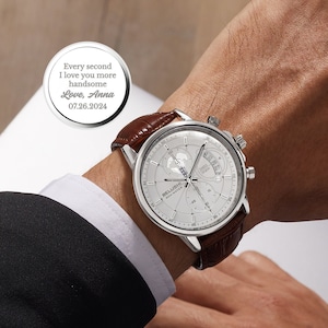 Gift For Groom From Bride, Custom Watch for Groom, Personalize Mens Watch, Wedding Day Gift, Men Anniversary Gift, Custom Watch For Husband