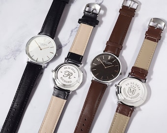 Groomsmen Gift Set of 5, Best Man Watch Gift, Groomsmen Watch Set, Personalized Watch for Men, Custom Wedding Gift, Engraved Leather Watch