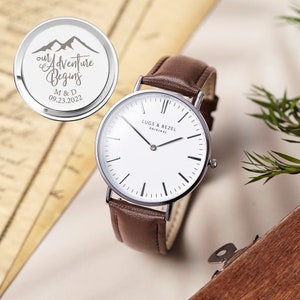 Groom Gift from Bride Watch, Personalized Watch for Groom, Engraved Mens Watch, Wedding Day Gift, Boyfriend Anniversary Gift, Custom Watch