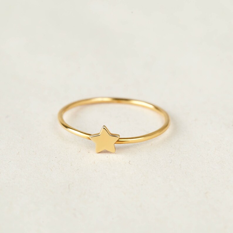 Tiny Star Ring Stacking Rings Dainty Rings Thin Rings Star Ring Rose Gold Silver Star Ring Stack Ring Minimal Star Ring Stackable
