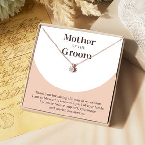 Collana regalo per la madre dello sposo, regalo di nozze dalla sposa, collana regalo per la suocera, collana di diamanti per la madre dello sposo