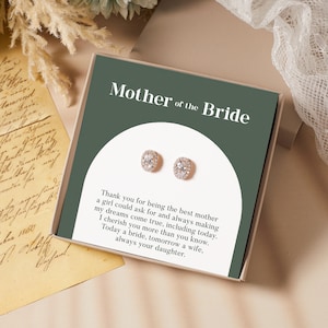Earrings Gift for Mom on Wedding, Mother Of the Bride Earrings, CZ Halo Stud Earrings, Gift From Daughter, Mom Wedding Gift From Bride