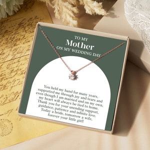 Mother of the Bride Necklace, Wedding Gift For Mom from Bride, Gift For Mother on Wedding Day, Today a bride tomorrow a wife