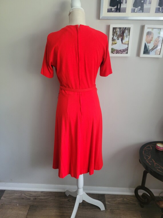 1950s Vintage red knit dress - image 5