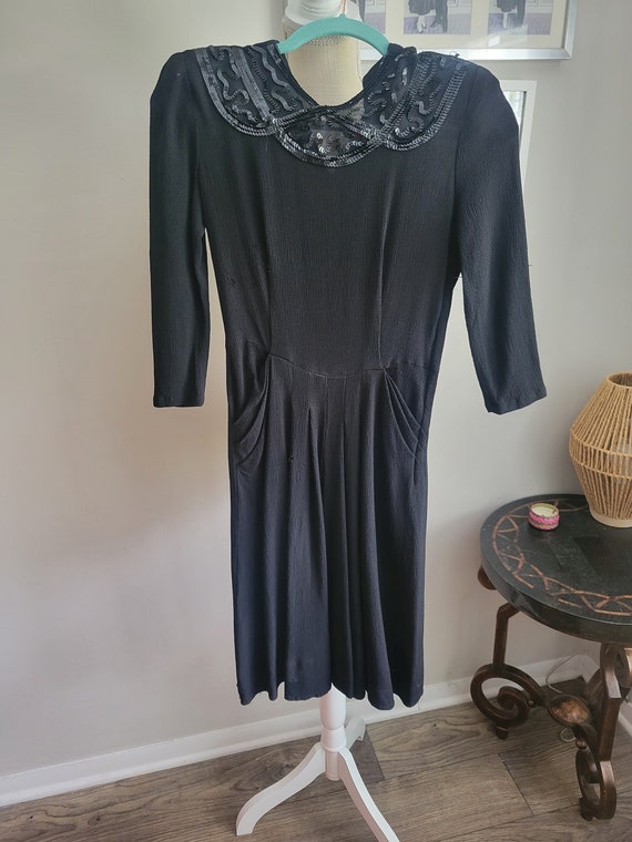 Vintage 1940s Black Dress - image 1