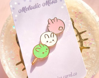 Dango Bunny Enamel Pin | Kawaii Japan Dessert Lapel Pin