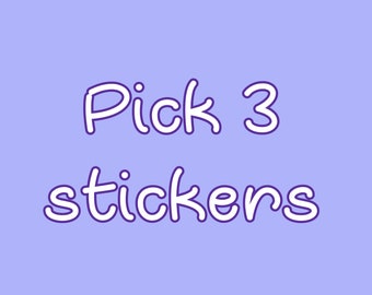 Pick 3 Stickers bundle | cute stickers bundle | kawaii sticker bundle | sticker bundle pack, pick any 3 stickers value pack | Cute stickers