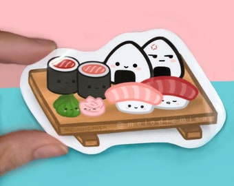 Cute Sushi Stickers, Sashimi stickers, Kawaii Stickers, Asian Food Stickers, Laptop iPad bujo Stickers, Cute Food Sticker, Sushi stickers