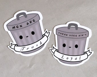 Cute Men Are Trash Sticker, Boys Are Trash Sticker , Breakup sticker, Relationship Problems Sticker, Trash can, Fckboy issue stickers