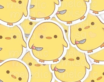 Stabby Duck Sticker | Funny Kawaii Meme, Laptop Decal