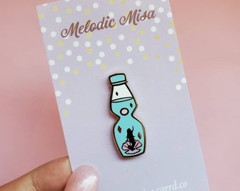 Cute Under The Sea Ramune Mermaid Gold Hard Enamel Pin