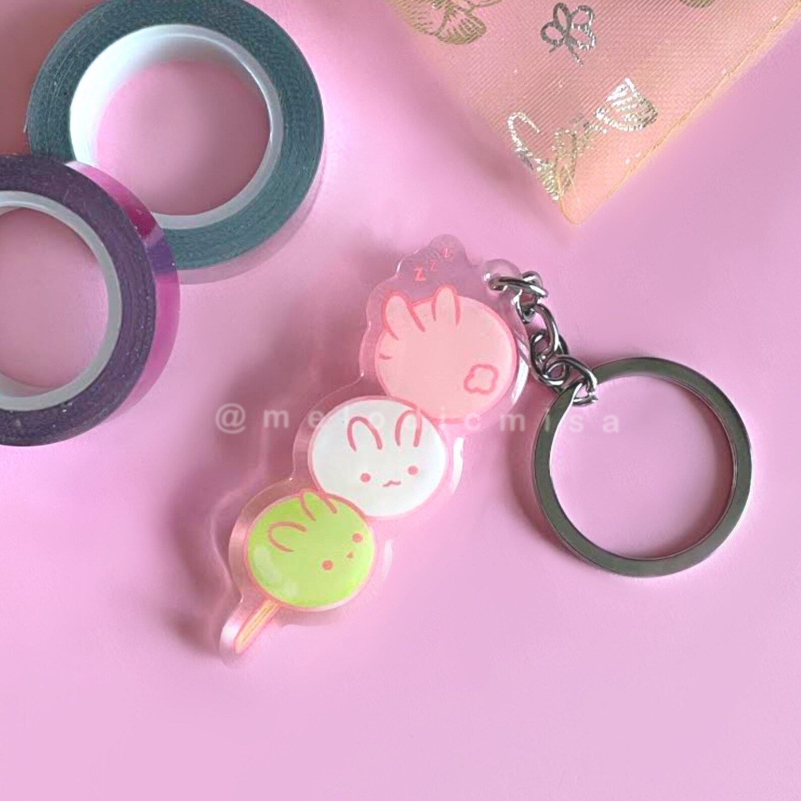 Bunny Dango Acrylic Keychain Kawaii Cute Keychains Japan Etsy