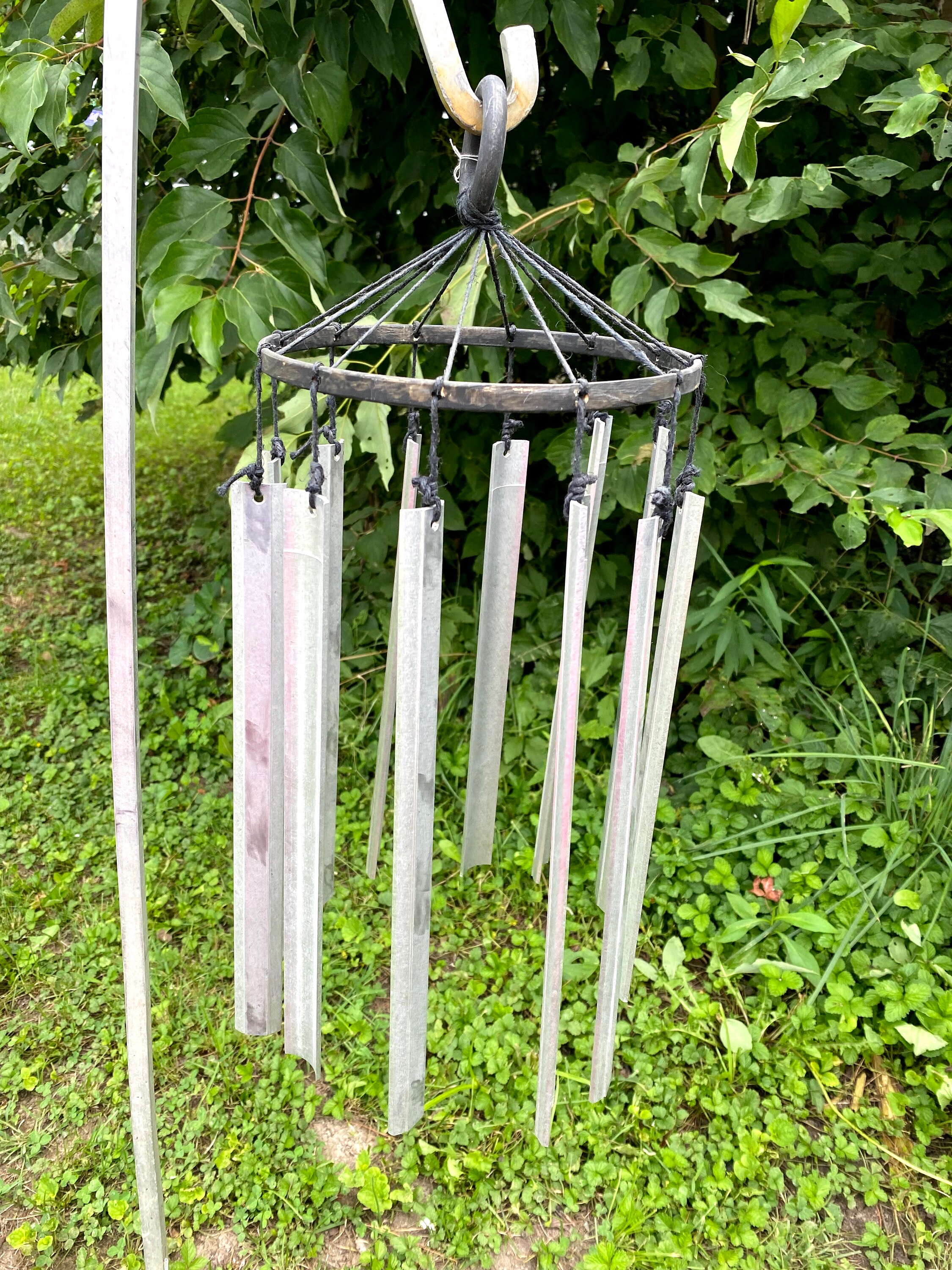 Aluminum Wind Chime with Hemp cord and rustic look Etsy