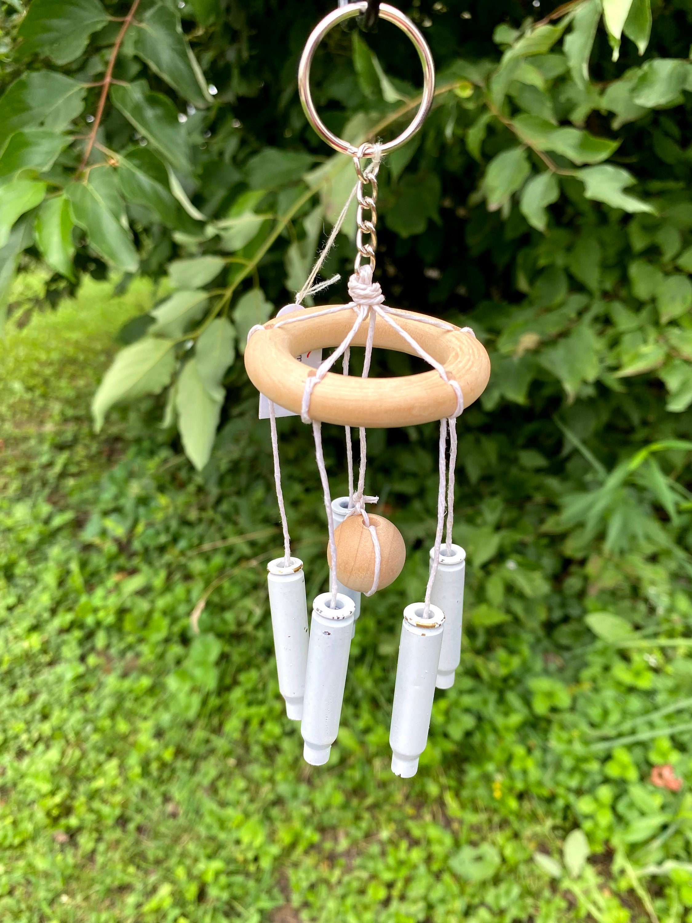 Red Neck Wind Chime Keychain hook wood accents and Spent Etsy
