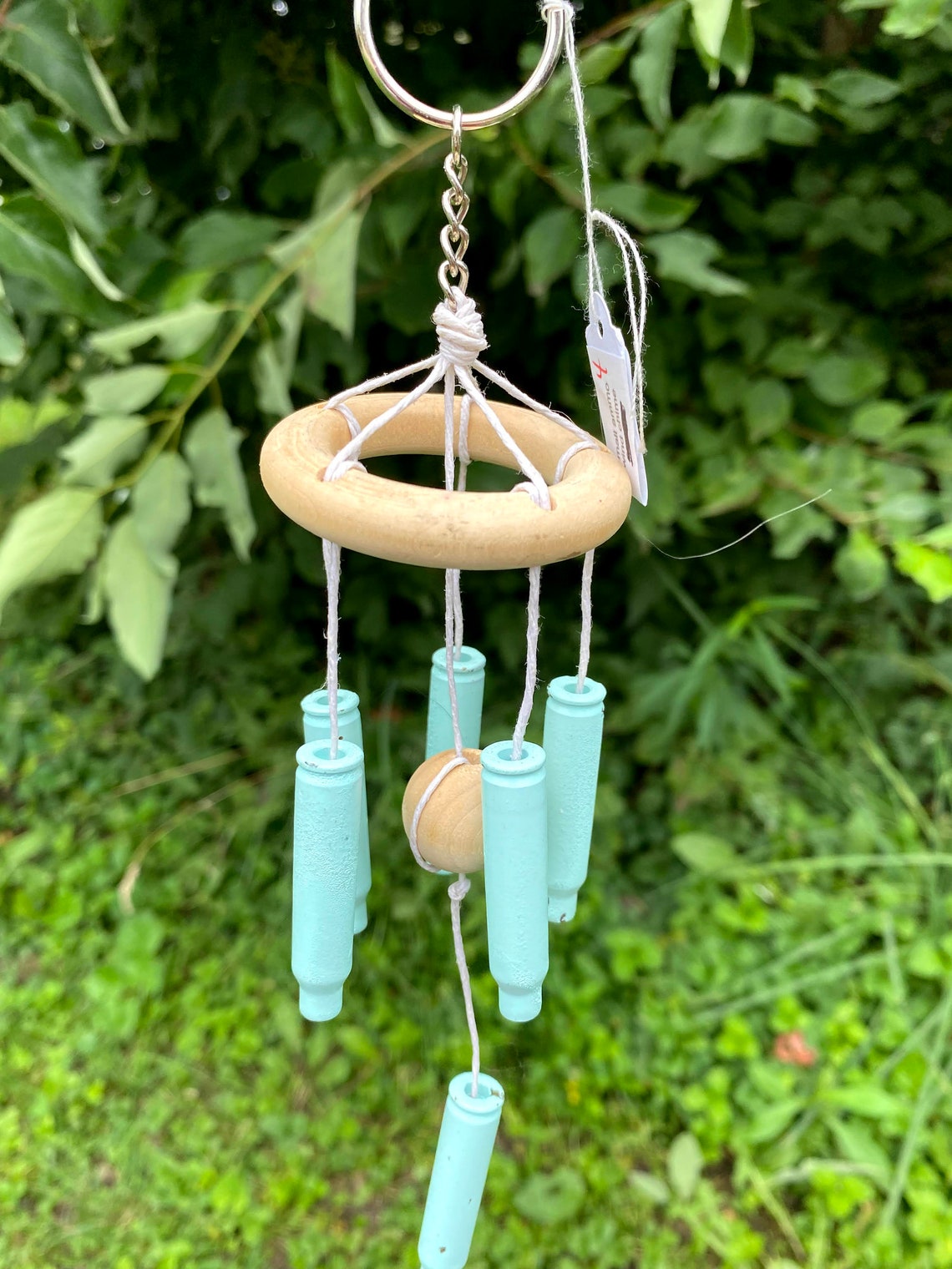 Red Neck Wind Chime Keychain hook wood accents and Spent Etsy