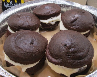Gluten Free Whoopie Pies, Dairy Free, Vegan, Peanut Free, Peep Marshmallow, Chocolate Devil's Food Cake, Birthday Gift, Graduation Dessert