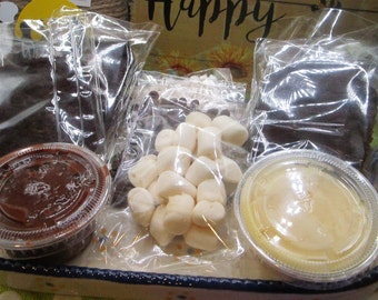 Gluten Free Smores Brownie Decorating Kit, Dairy Free, Vegan, Nut Free, Marshmallow Chocolate, Camp Activity, Kids Baking, July 4th crafts
