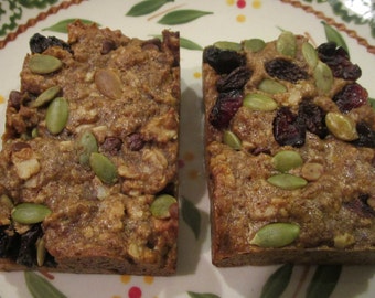 Gluten Free Granola Bars, Paleo, Dairy Free, Nut Free, Vegan, Soft baked, School Safe snacks, Low Sugar Trail Mix, Fiber full, Clean eating