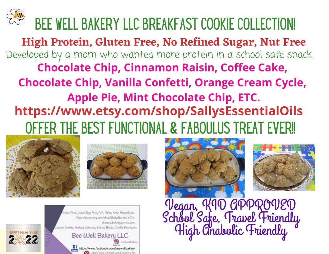 Protein Cookie Gluten Free Dairy Free Egg Free Confetti Etsy