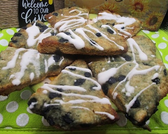Keto Scone, Wild Blueberry, Gluten Free, Grain Free, Dairy Free, Vegan, Low Carb Pastry, Sugar Free Gift, Fitness snacks, July 4th Dessert