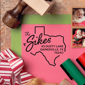 Texas Return Address Stamp (Personalized, Custom, Housewarming Gift, Realtor Closing Gift, State Pride)