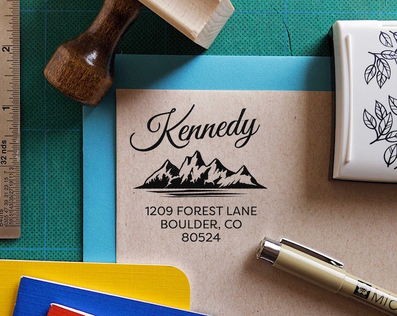 Colorado Mountains Return Address Stamp Personalized, Custom, Housewarming Gift, Realtor Closing Gift, State Pride