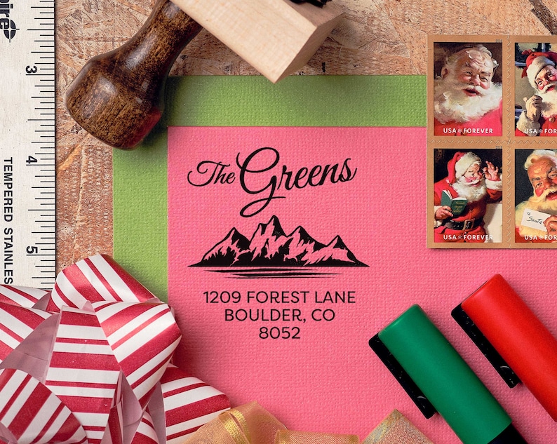 Colorado Mountains Return Address Stamp Personalized, Custom, Housewarming Gift, Realtor Closing Gift, State Pride