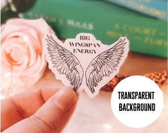 ACOTAR transparent officially licensed sticker, big wingspan energy, velaris, ACOMAF, bat boys, illyrian warriors, SJM merch, art, clear