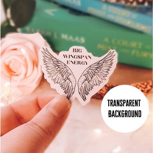 ACOTAR transparentna oficjalnie licencjonowana naklejka, duża rozpiętość skrzydeł, velaris, ACOMAF, bat boys, ilyrian warriors, SJM merch, sztuka, przezroczysty