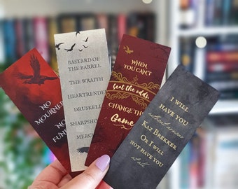 Six of crows 4 double sided bookmarks bundle fantasy book gifts, bookish gifts, fantasy reader gift