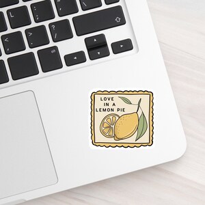 Adesivo de amor em torta de limão, o deslize de sete anos, decalque para laptop, adesivos de livros, leitor, leitor ávido