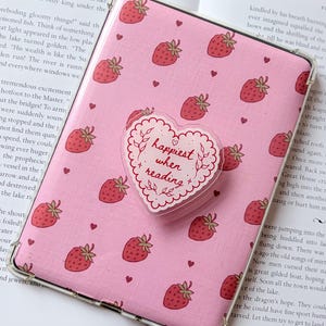 Happiest when reading kindle/phone grip: adhesive acrylic e-reader grip