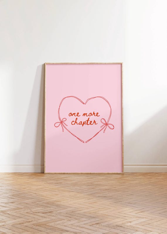One more chapter pink coquette bookish poster