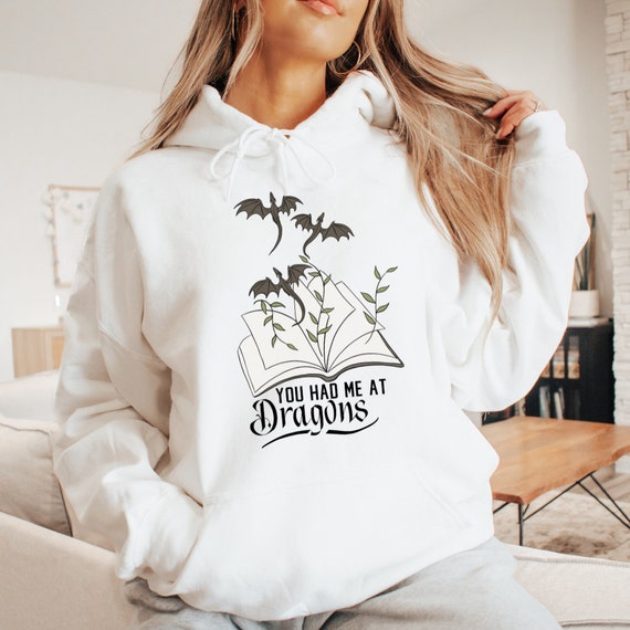 You Had Me At Dragons Hoodie: Bookish Fantasy Reader Sweater