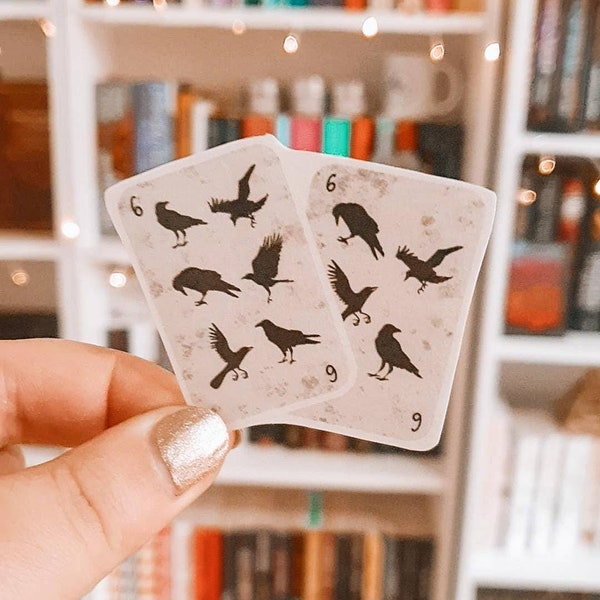 Grishaverse six of crows sticker / playing card sticker, bookish sticker, Kaz Brekker, crow club, laptop decal, kindle stickers