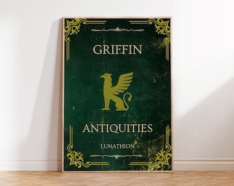 Crescent City Griffin Antiquities Print: Bookish Wall Art (Digital Download)