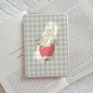 Gingham strawberry matcha dragon Kindle insert