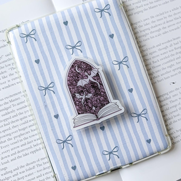 Dragon window acrylic kindle grip; bookish phone grip