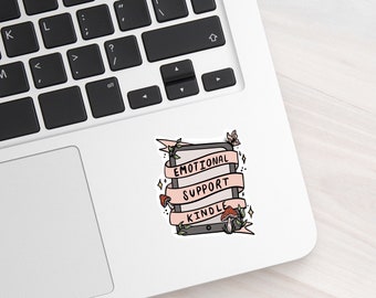 Emotional Support Kindle Sticker: Cottagecore Bookish Decal
