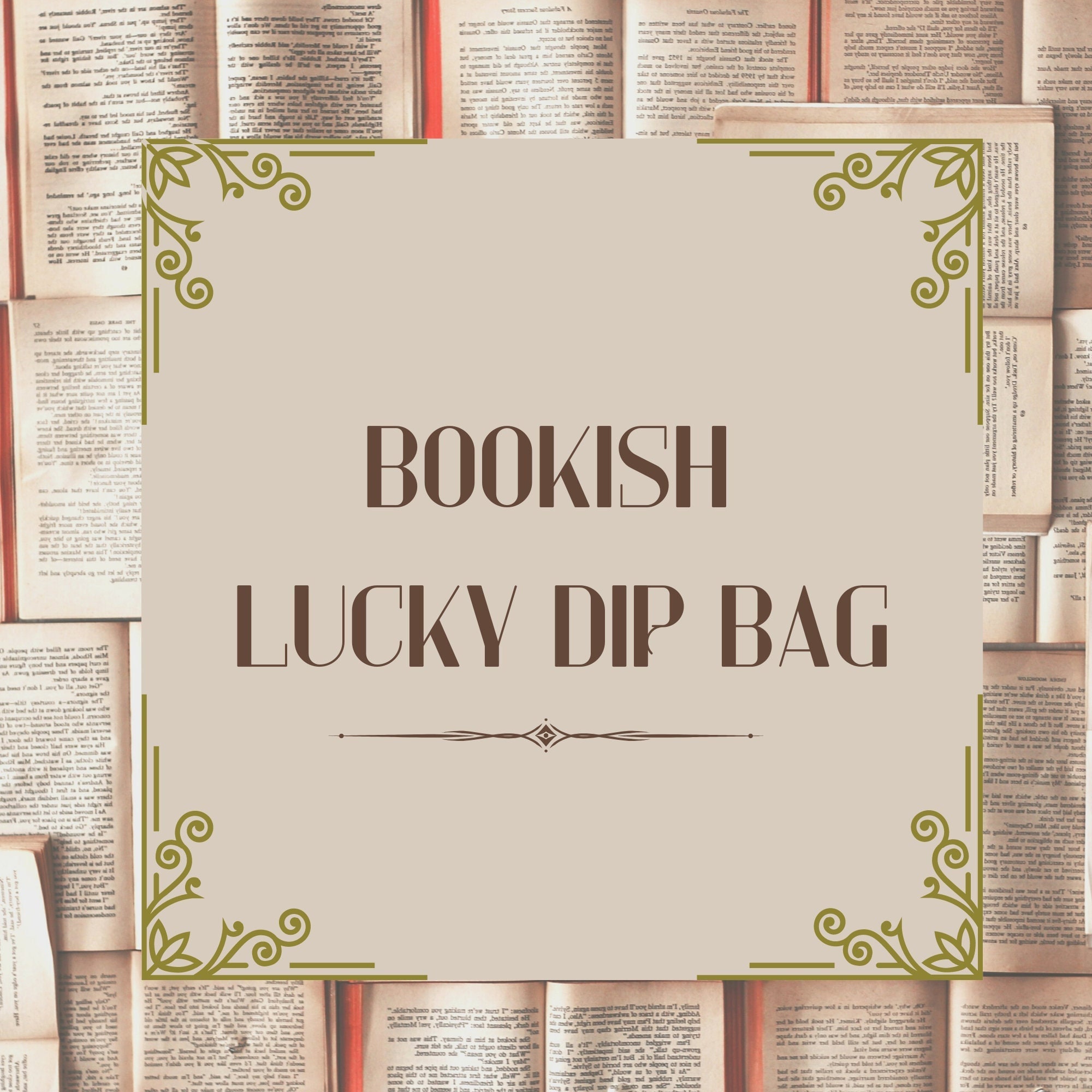 bookish lucky dip bag, mystery pack, blind bag, book themed mystery box, fantasy books, reader gifts, fan art, bookish gifts