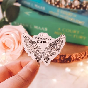 ACOTAR transparentna oficjalnie licencjonowana naklejka, duża rozpiętość skrzydeł, velaris, ACOMAF, bat boys, ilyrian warriors, SJM merch, sztuka, przezroczysty