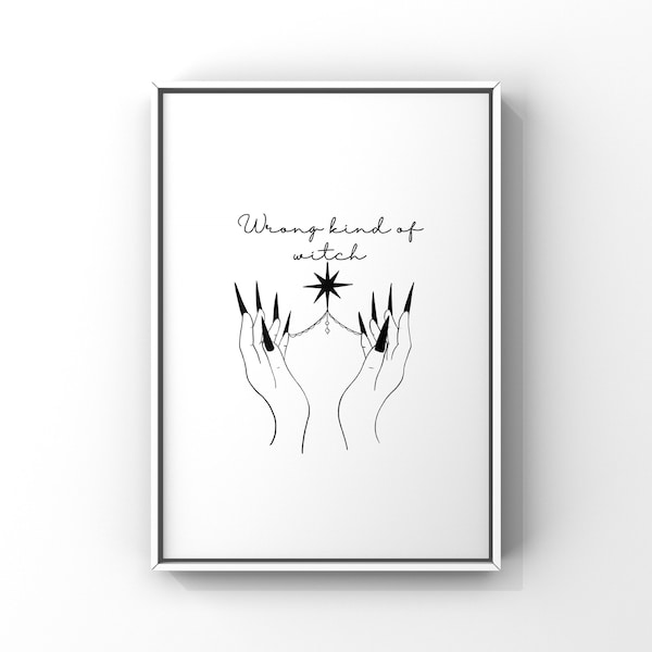 Throne of glass wrong kind of witch print / officially licensed SJM, Manon Blackbeak, Abraxos, bookish gifts, book lover gift, sjm merch