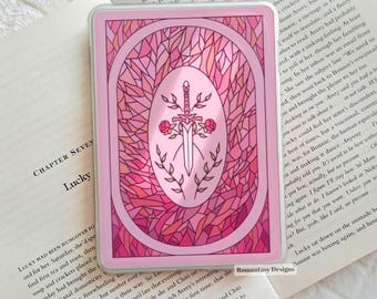 Pink rose stained glass style Kindle insert