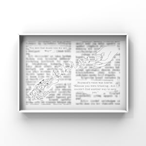 May include: A black and white illustration of two hands with musical notes flowing between them. The text reads "You sent that music into my cell. Why?" and "Rhysand's voice was hoarse. "Because you were breaking... And I couldn't find another way to save you."