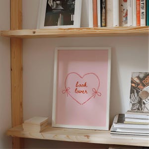 Digital download book lover art print, romance book art, reading nook art, bookish gifts, library decor, bookshelf decor